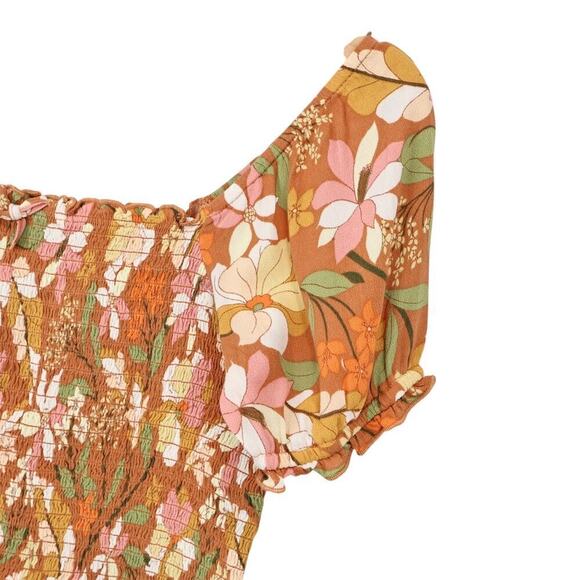 Aerie Smocked Floral Ditzy Babydoll Cropped Top Size Small NWT - Picture 3 of 6